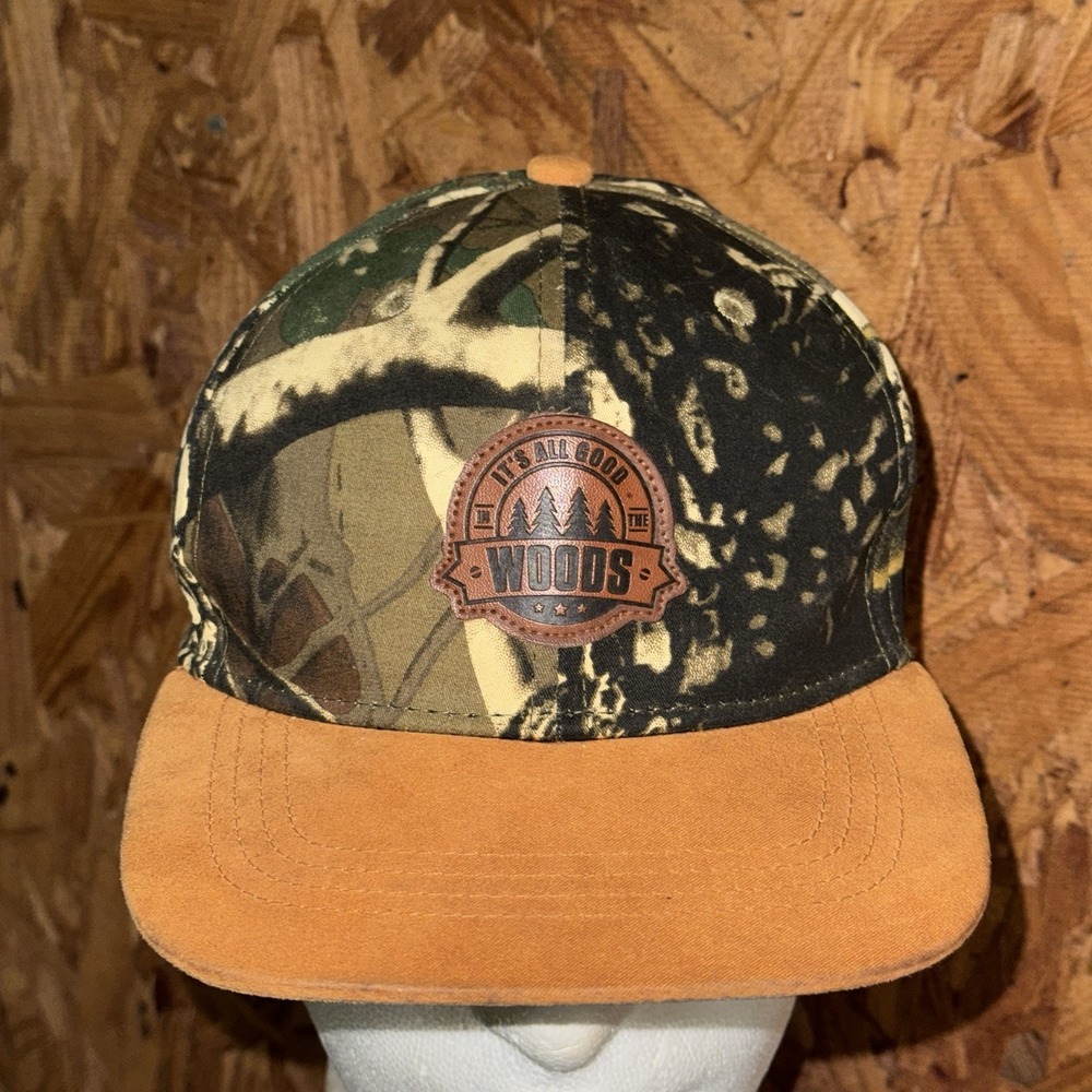 Camo Hat Suede Feel Bill "It's All Good Woods" Hunting‎ Outdoors Hipster Cap